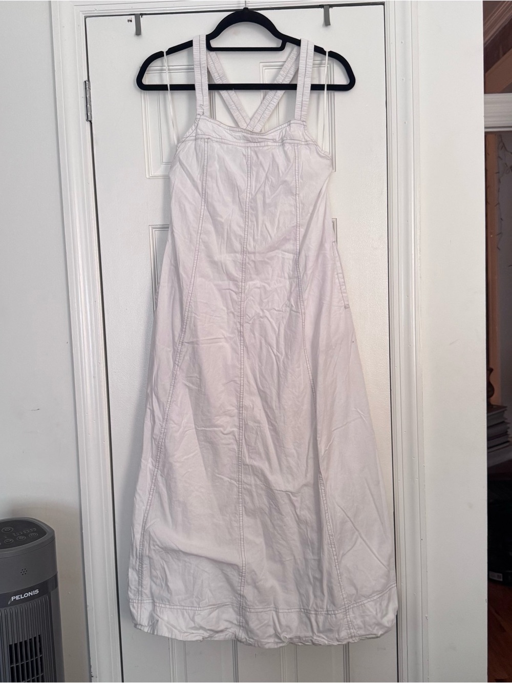 Free People White Maxi Sundress with Crossback Straps